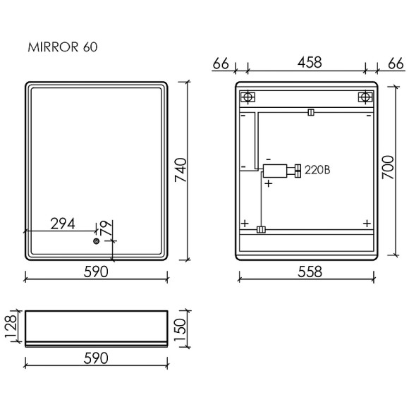 Зеркальный шкаф Sancos Mirror 60 MI60EG с подсветкой Дуб галифакс натуральный Зеркальный шкаф Sancos Mirror 60 MI60EG с подсветкой Дуб галифакс натуральный