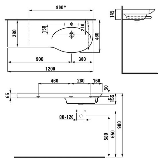 Раковина Laufen Palace New 120 R 8.1670.5.000.104.1 Белая Раковина Laufen Palace New 120 R 8.1670.5.000.104.1 Белая