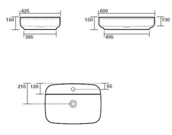 Раковина Kerasan Tribeca 60 514001*1 Белая