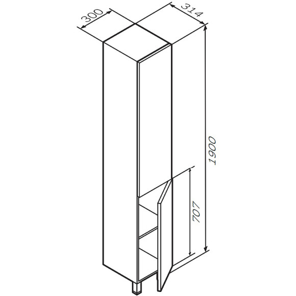 Шкаф пенал AM.PM Gem 30 R M90CSR0306HF Орех Шкаф пенал AM.PM Gem 30 R M90CSR0306HF Орех