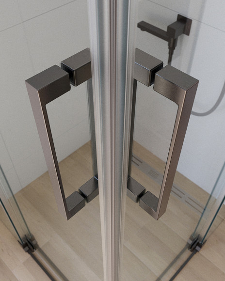 Душевой уголок Cezares Slider 110x100 SLIDER-AH-2-90/100-100/110-C-GM профиль Оружейная сталь стекло прозрачное