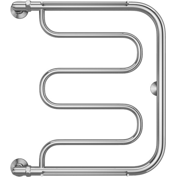 Водяной полотенцесушитель Terminus Фокстрот (1) 600x500 4620768881336 с полкой Хром, боковое подключение, G 1" НР