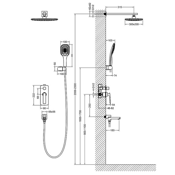 Душевая система Timo Helmi SX-4099/00-16SM Хром Белая