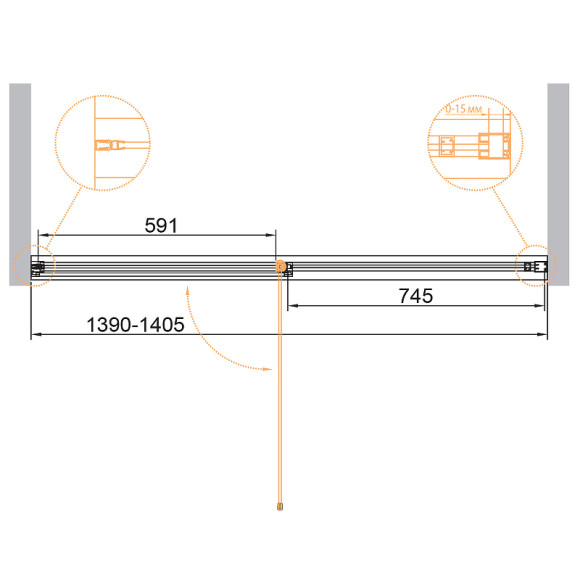 Душевая дверь Cezares Urban 140 URBAN-B-12-140-C-CR профиль Хром стекло прозрачное Душевая дверь Cezares Urban 140 URBAN-B-12-140-C-CR профиль Хром стекло прозрачное