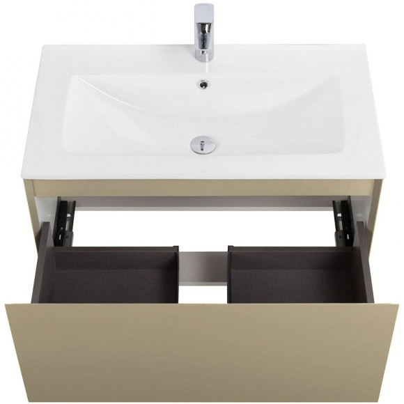 Тумба под раковину Art&Max Latina 80 AM-Latina-800-1C-SO-BGM подвесная Серо-бежевая матовая