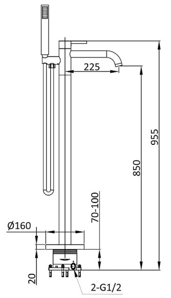 Смеситель для ванны Vincea Desire VTF-1DCH Хром