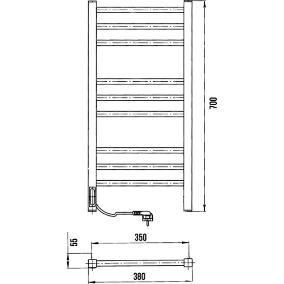 Электрический полотенцесушитель Laris Астор ЧКЧ9 350х700 L 73207864 Черный муар Электрический полотенцесушитель Laris Астор ЧКЧ9 350х700 L 73207864 Черный муар