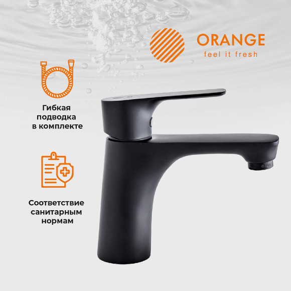 Смеситель для раковины Orange Aristo M19-021b Черный матовый Смеситель для раковины Orange Aristo M19-021b Черный матовый