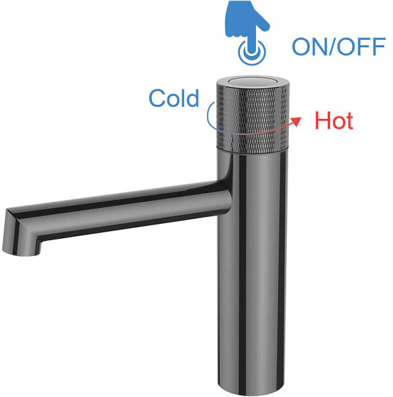 Смеситель для раковины Vincea Desire VBF-1D3GM Вороненая сталь