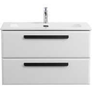 Тумба под раковину Cezares Eco-Cer-N 80 ECO-CER-N-800-2C-SO-BO подвесная Bianco Opaco без ручек