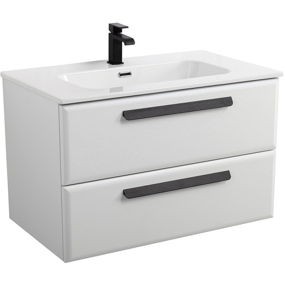 Тумба под раковину Cezares Eco-Cer-N 80 ECO-CER-N-800-2C-SO-BO подвесная Bianco Opaco без ручек