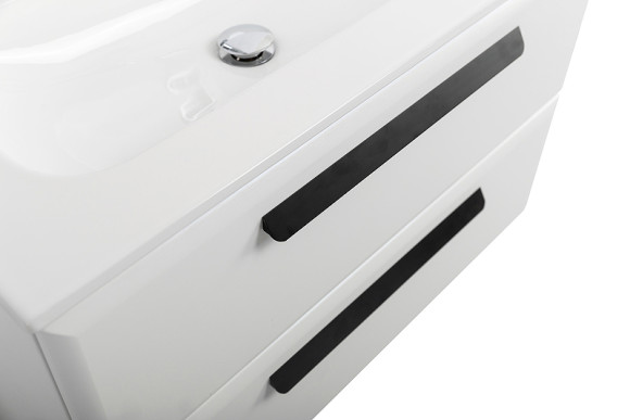 Тумба под раковину Cezares Eco-Cer-N 80 ECO-CER-N-800-2C-SO-BO подвесная Bianco Opaco без ручек