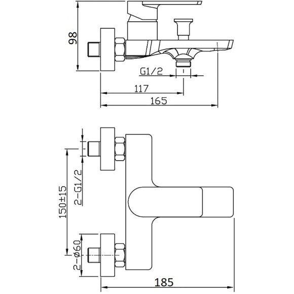 Смеситель для ванны Agger Brilliant A0310000 Хром Смеситель для ванны Agger Brilliant A0310000 Хром