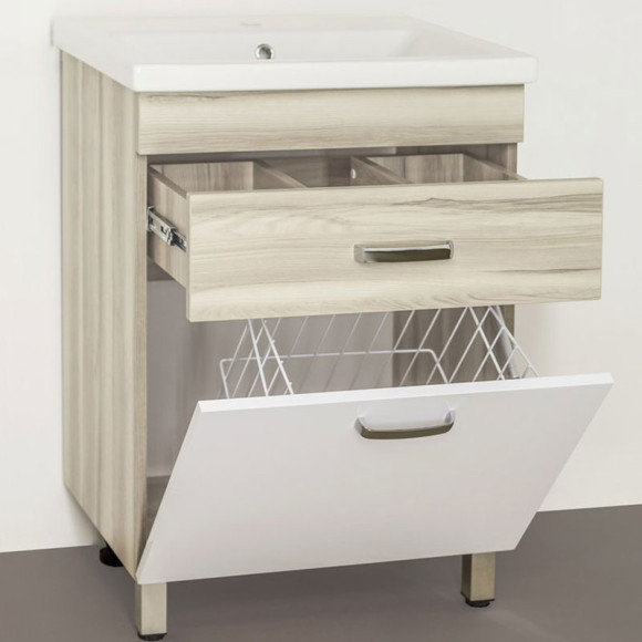 Тумба под раковину Style Line Ориноко 60 Белый Светлое дерево Тумба под раковину Style Line Ориноко 60 Белый Светлое дерево