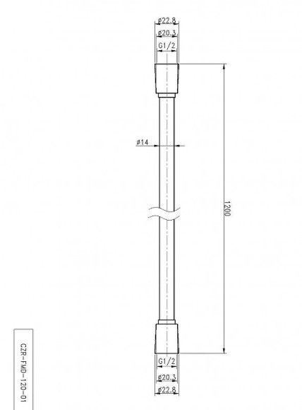Душевой шланг Cezares CZR-FMD-120-NOP Черный матовый