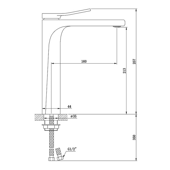 Смеситель для раковины Bronze de Luxe Element EL21GB Матовое золото Черный