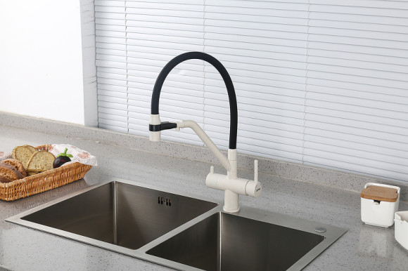 Смеситель для кухни Gappo G4398-81 Белый Черный