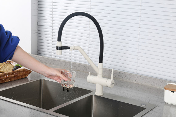 Смеситель для кухни Gappo G4398-81 Белый Черный