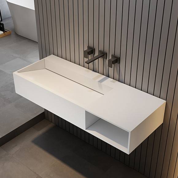 Раковина Abber Stein 100 R AS2640-1.0 R Белая матовая Раковина Abber Stein 100 R AS2640-1.0 R Белая матовая