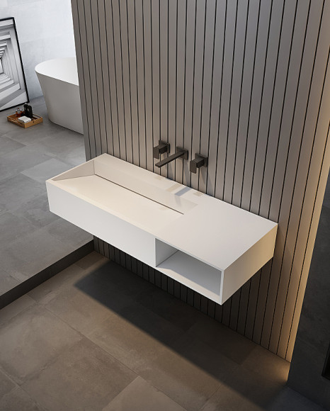 Раковина Abber Stein 100 R AS2640-1.0 R Белая матовая Раковина Abber Stein 100 R AS2640-1.0 R Белая матовая