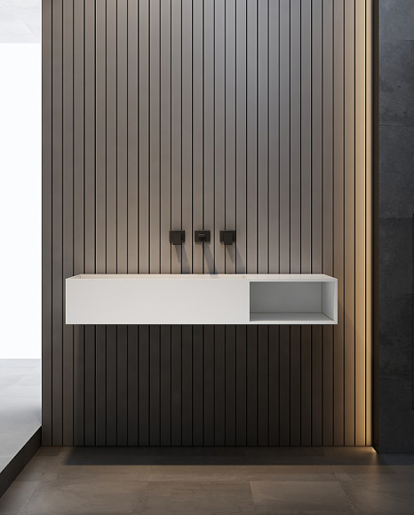 Раковина Abber Stein 100 R AS2640-1.0 R Белая матовая Раковина Abber Stein 100 R AS2640-1.0 R Белая матовая