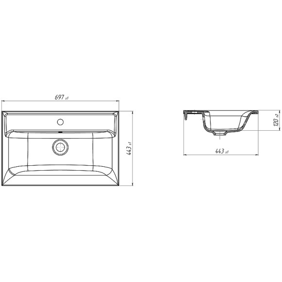 Раковина Marka One Mix 70 Polytitan У79775 Белая Раковина Marka One Mix 70 Polytitan У79775 Белая