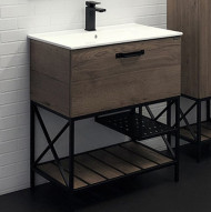 Тумба с раковиной Comforty Бредфорд 75 00-00008074 Дуб темный