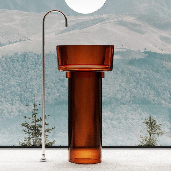 Раковина Abber Kristall 45 AT2702Opal Коричневая Раковина Abber Kristall 45 AT2702Opal Коричневая