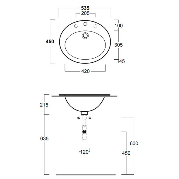 Раковина Simas Top E Lavabi D Arredo 54 S52bi*1 Белая Раковина Simas Top E Lavabi D Arredo 54 S52bi*1 Белая