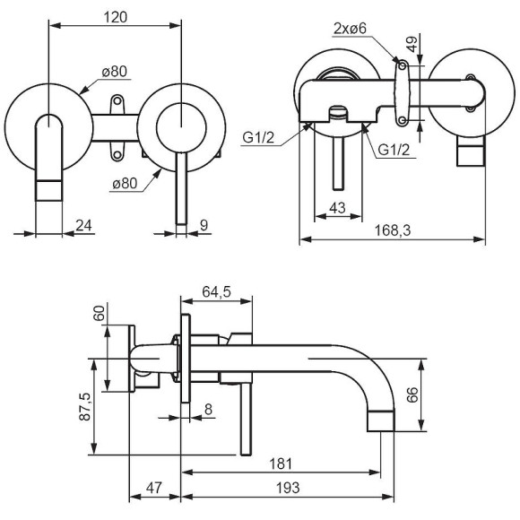 Смеситель для раковины Damixa Scandinavian Pure 360260300 Черный матовый