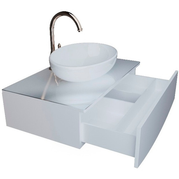 Тумба под раковину 1MarKa Nega 80П Ц0000002813 подвесная Белый глянец