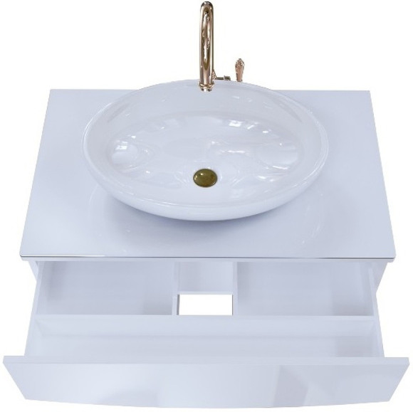 Тумба под раковину 1MarKa Nega 80П Ц0000002813 подвесная Белый глянец