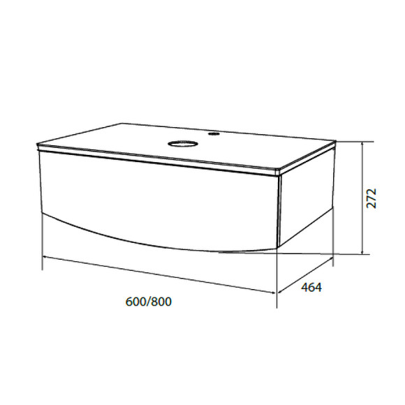Тумба под раковину 1MarKa Nega 80П Ц0000002813 подвесная Белый глянец