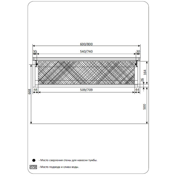 Тумба под раковину 1MarKa Nega 80П Ц0000002813 подвесная Белый глянец