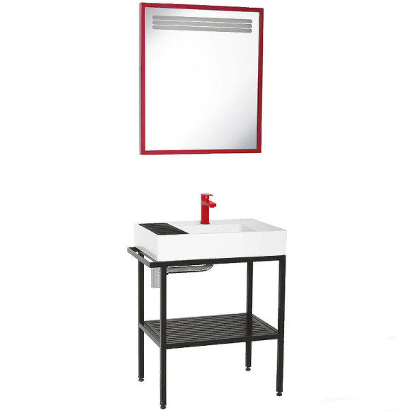 Тумба с раковиной Creavit Arya 68 AR065-M+AR065 Черная