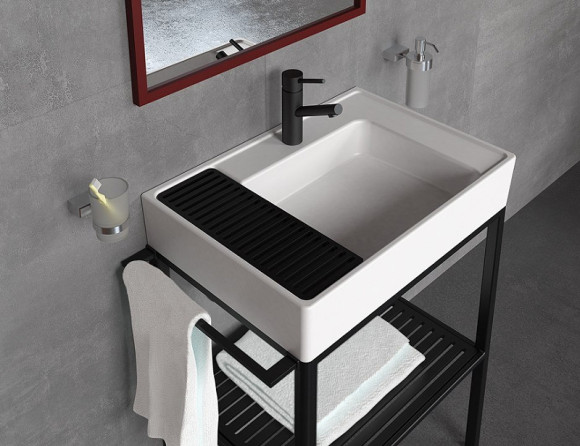 Тумба с раковиной Creavit Arya 68 AR065-M+AR065 Черная