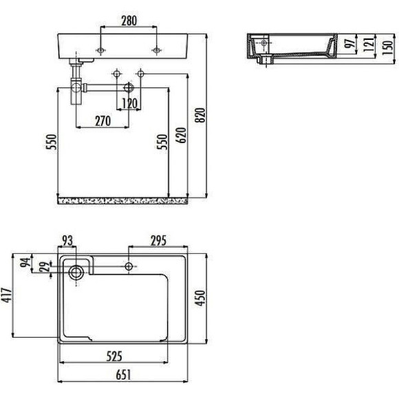 Тумба с раковиной Creavit Arya 68 AR065-M+AR065 Черная
