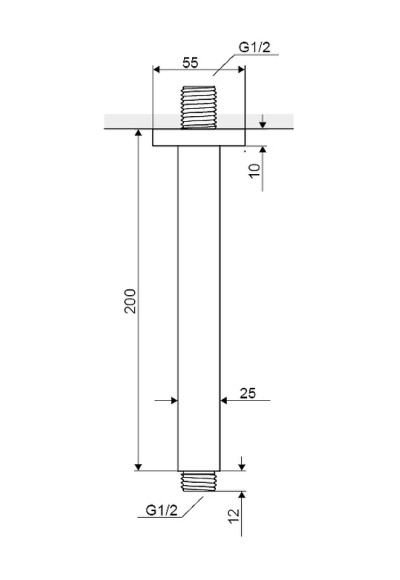 Кронштейн для верхнего душа Excellent AREX.3122CR Хром