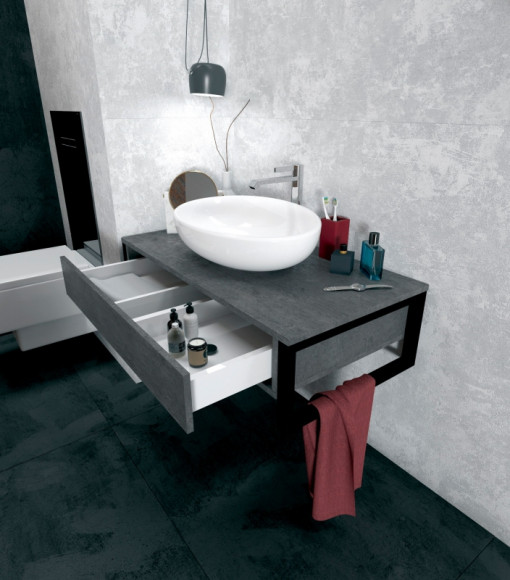 Тумба под раковину 1MarKa Grunge Loft 80П У85848 подвесная Бетон темно-серый Тумба под раковину 1MarKa Grunge Loft 80П У85848 подвесная Бетон темно-серый