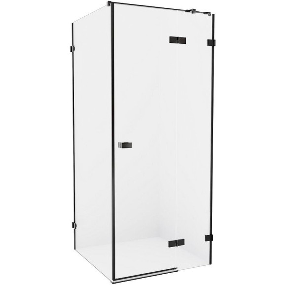 Душевой уголок New Trendy Avexa Black 80х100 R EXK-1567 профиль Черный стекло прозрачное