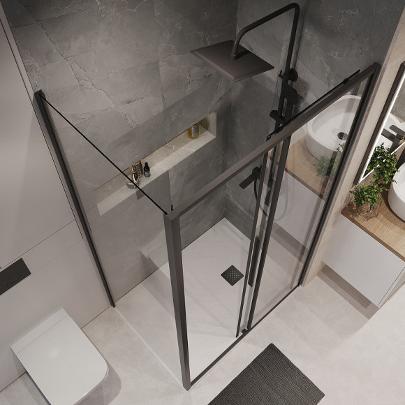 Душевой уголок Niagara Nova 130х80 NG-84-13AB-A80B-34 профиль Черный матовый стекло прозрачное Душевой уголок Niagara Nova 130х80 NG-84-13AB-A80B-34 профиль Черный матовый стекло прозрачное