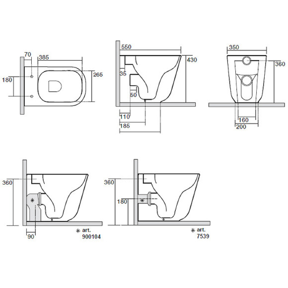 Унитаз Kerasan Tribeca 511830 приставной Белый матовый без сиденья Унитаз Kerasan Tribeca 511830 приставной Белый матовый без сиденья
