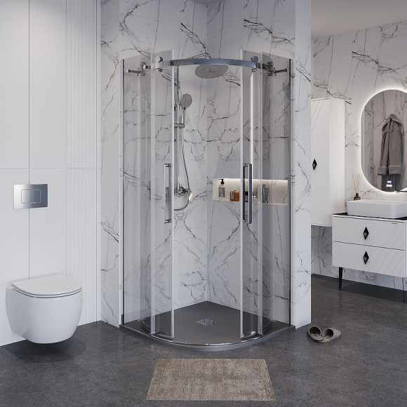 Душевой уголок Grossman Classic 90х90 301.K33.04.9090.10.00 профиль Хром стекло прозрачное