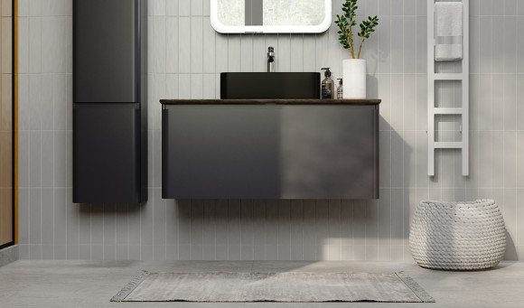 Тумба под раковину Raval Morelle 100 Mrl.01.100/P/A-T/RL подвесная Антрацит Трюфель