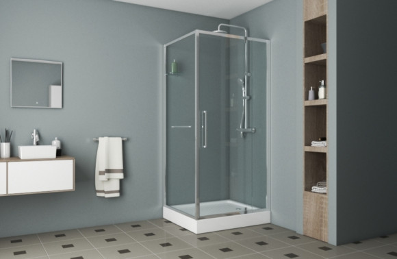 Душевой уголок Bravat Line 90x90 BS090.2116A профиль Хром стекло прозрачное Душевой уголок Bravat Line 90x90 BS090.2116A профиль Хром стекло прозрачное