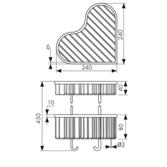 Полка корзина Kaiser KH-5290 угловая Хром