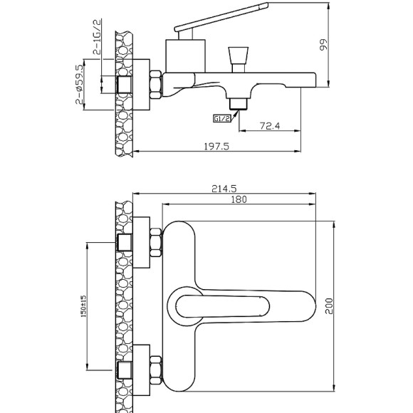 Смеситель для ванны Agger Beauty A2610000 Хром