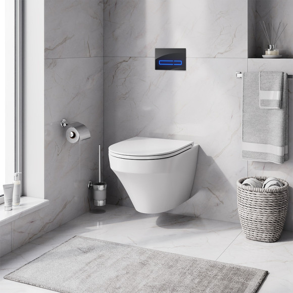 Комплект унитаза с инсталляцией AM.PM Inspire FlashClean IS450A38.501700 с сиденьем Микролифт и Черной клавишей смыва Комплект унитаза с инсталляцией AM.PM Inspire FlashClean IS450A38.501700 с сиденьем Микролифт и Черной клавишей смыва