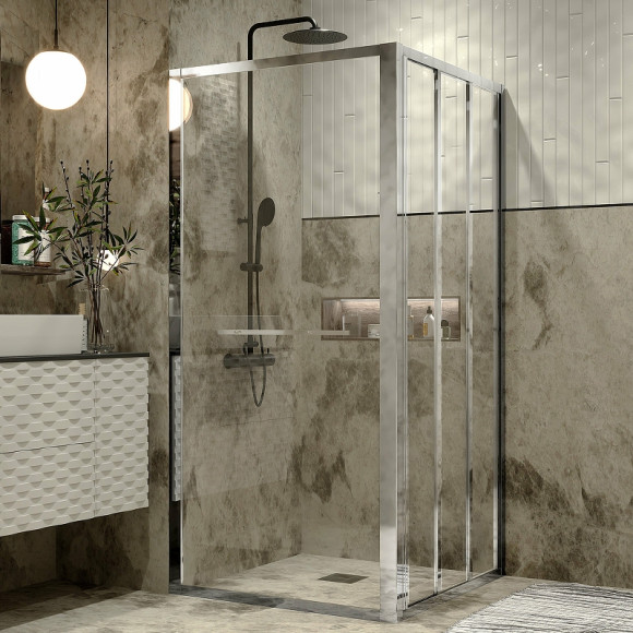 Душевой уголок Grossman Alba 90х90 GR-9090Al1 профиль Хром стекло прозрачное Душевой уголок Grossman Alba 90х90 GR-9090Al1 профиль Хром стекло прозрачное