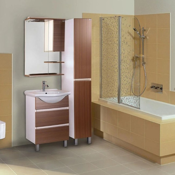 Тумба под раковину Onika Элита 60.13 106122 Штрокс коричневый Белый Тумба под раковину Onika Элита 60.13 106122 Штрокс коричневый Белый